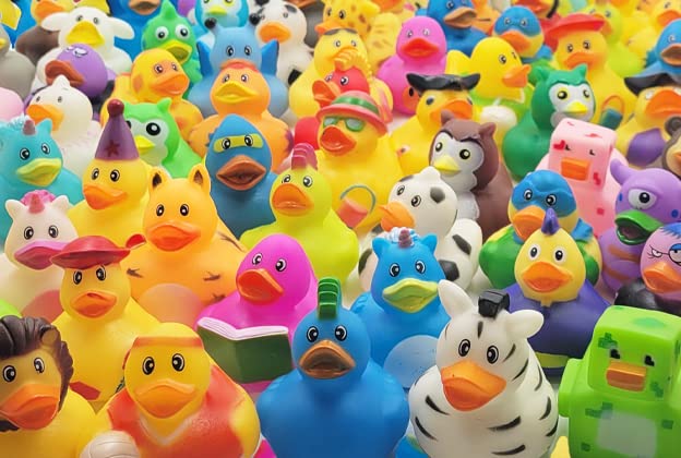 The Dreidel Company Assortment Rubber Duck Toy Duckies for Kids, Bath Birthday Gifts Baby Showers Classroom Incentives, Summer Beach and Pool Activity, 2" (10-Pack) from The Dreidel Company