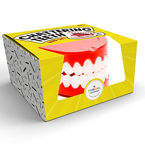The Dreidel Company Wind Up Teeth Chomping & Chattering Teeth Toys for Kids Birthday Party Favors, Novelty and Gag Gifts, 2.5" Inches (2-Pack) from The Dreidel Company