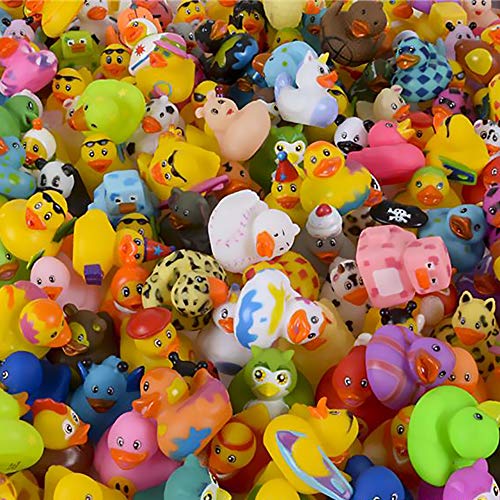 The Dreidel Company Assortment Rubber Duck Toy Duckies for Kids, Bath Birthday Gifts Baby Showers Classroom Incentives, Summer Beach and Pool Activity, 2" (10-Pack) from The Dreidel Company
