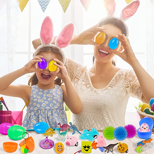 Lulu Home 80 Packs Easter Eggs with Novelty Toys, Surprise Eggs with Toys Inside for Easter Egg Hunt, Easter Basket Filler Stuffers, Kids Game Set Birthday Gifts, Party Favors, NOT Prefill from Lulu Home Inc