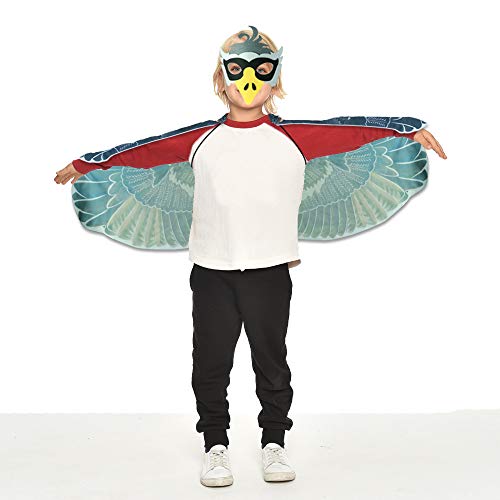 D.Q.Z Kids Bird Wings Dress Up Costume for Boys Girls with Bird Mask Eagle Owl Pretend Play Halloween Party Favors (Gray) by D.Q.Z