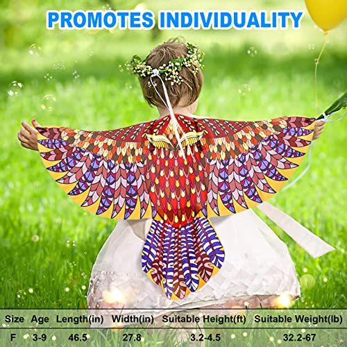 Bird Owl Costume Wings for Kids and Headband, Feathered Eagle Parrot Dress-up Cape for Boys Girls Birthday Party Favors (Brown) from 