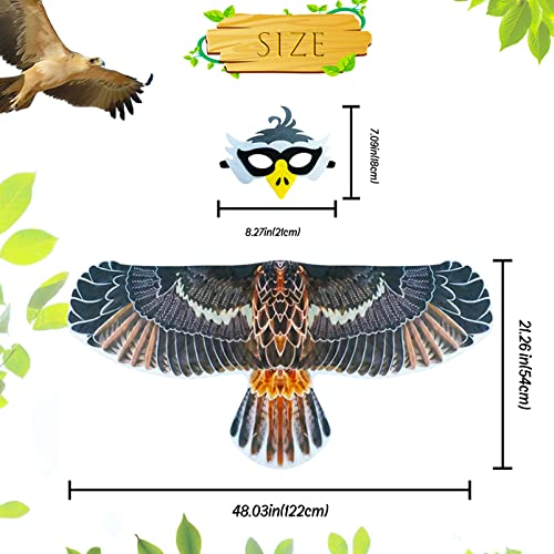 D.Q.Z Kids Bird Wings Dress Up Costume for Boys Girls with Bird Mask Eagle Owl Pretend Play Halloween Party Favors (Gray) by D.Q.Z