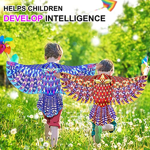 Bird Owl Costume Wings for Kids and Headband, Feathered Eagle Parrot Dress-up Cape for Boys Girls Birthday Party Favors (Brown) from 