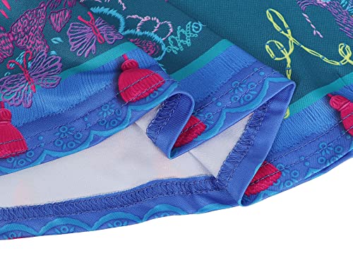 HenzWorld Girls Mirabel Dress Costume Princess Cosplay Dress Birthday Party Print Skirt Sets with Bag Toddler Summer Flower Magic Skirt 5-6 Years by 