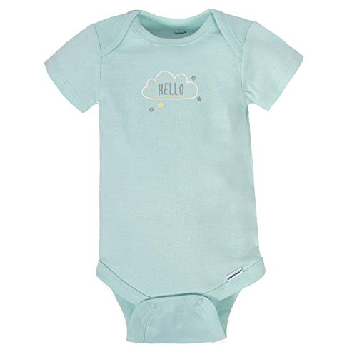 Gerber Baby 8-Pack Short Sleeve Onesies Bodysuits, Animals Green, 0-3 Months by Gerber