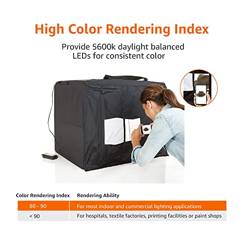 Amazon Basics Portable Foldable Photo Studio Box with LED Light - 25 x 30 x 25 Inches from Amazon Basics