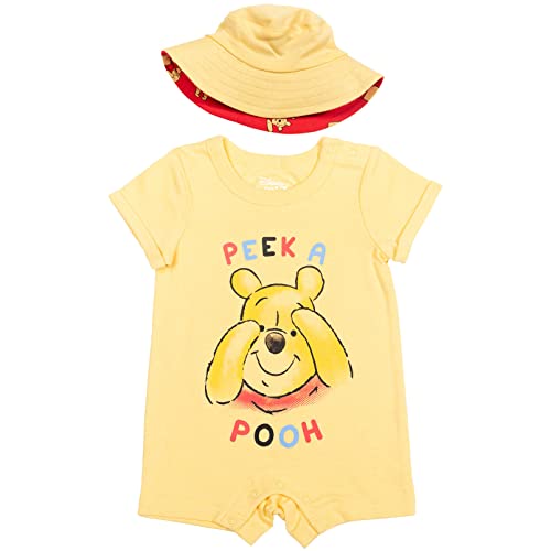 Disney Winnie The Pooh Baby Boys One-Piece Romper & Sunhat Set Yellow 3-6 Months from Bentex Group, Inc.
