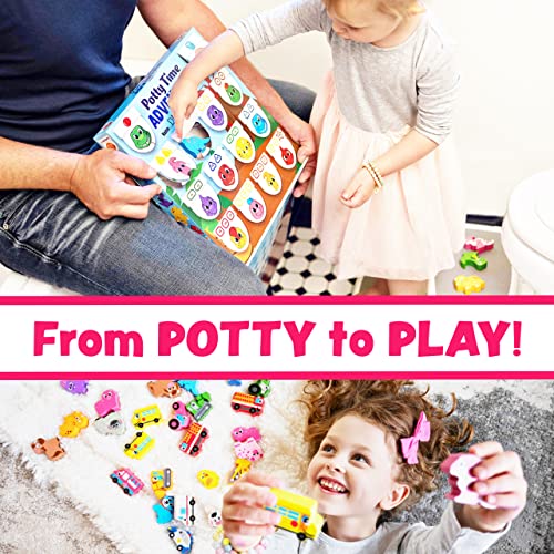LIL ADVENTS Potty Time Adventures Potty Training Game - 14 Wood Block Toys, Chart, Activity Board, Stickers and Reward Badge for Toilet Training - Unicorn Friends by LIL ADVENTS, LLC