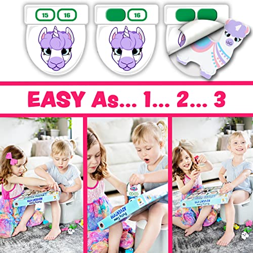 LIL ADVENTS Potty Time Adventures Potty Training Game - 14 Wood Block Toys, Chart, Activity Board, Stickers and Reward Badge for Toilet Training - Unicorn Friends by LIL ADVENTS, LLC