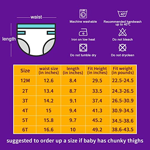 MooMoo Baby 8 Packs Potty Training Pants Cotton Absorbent Training Underwear for Toddler Baby 2-6T by 