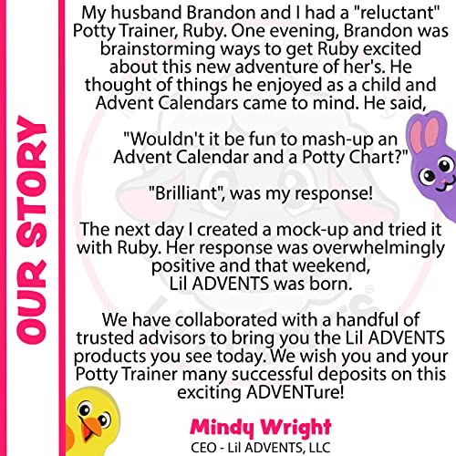 LIL ADVENTS Potty Time Adventures Potty Training Game - 14 Wood Block Toys, Chart, Activity Board, Stickers and Reward Badge for Toilet Training - Unicorn Friends by LIL ADVENTS, LLC