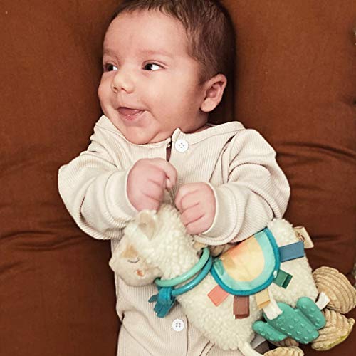 Itzy Ritzy Link & Love Toy for Stroller, Car Seat or Activity Gym, Features Textured Ribbons, Crinkle Sounds, Clinking Rings & Silicone Teether, Llama from AmazonUs/ITZAD
