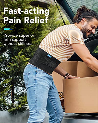 Fitomo Back Brace for Lower Back Pain Men Women, Back Support Belt for Intant Pain Relief from Sciatica Hernated Disc Scoliosis Sprain, Adjustable Support for Bending Sitting Standing Heavy Lifting from Fitomo