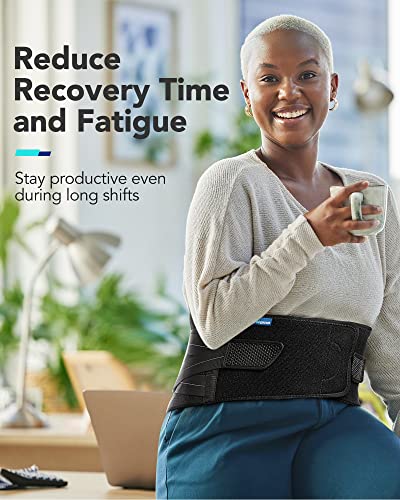 Fitomo Back Brace for Lower Back Pain Men Women, Back Support Belt for Intant Pain Relief from Sciatica Hernated Disc Scoliosis Sprain, Adjustable Support for Bending Sitting Standing Heavy Lifting from Fitomo