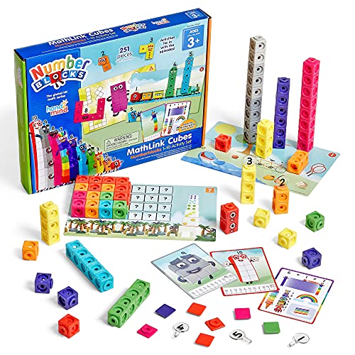 hand2mind MathLink Cubes Numberblocks 1-10 Activity Set, 30 Preschool Learning Activities, Building Blocks for Toddlers 3-5, Counting Blocks, Linking Cubes, Math Counters for Kids, Educational Toys from hand2mind