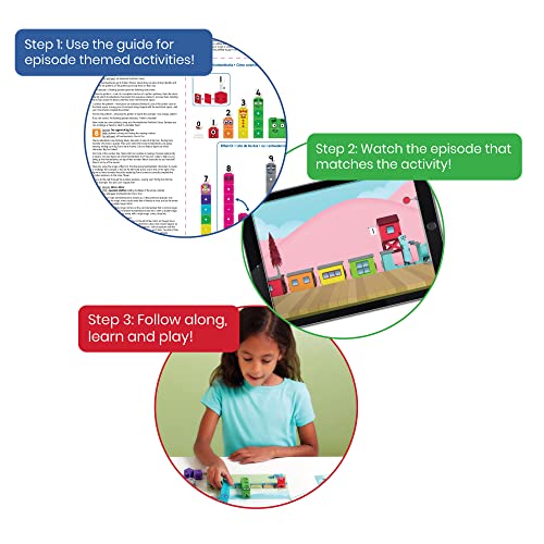 hand2mind MathLink Cubes Numberblocks 1-10 Activity Set, 30 Preschool Learning Activities, Building Blocks for Toddlers 3-5, Counting Blocks, Linking Cubes, Math Counters for Kids, Educational Toys from hand2mind
