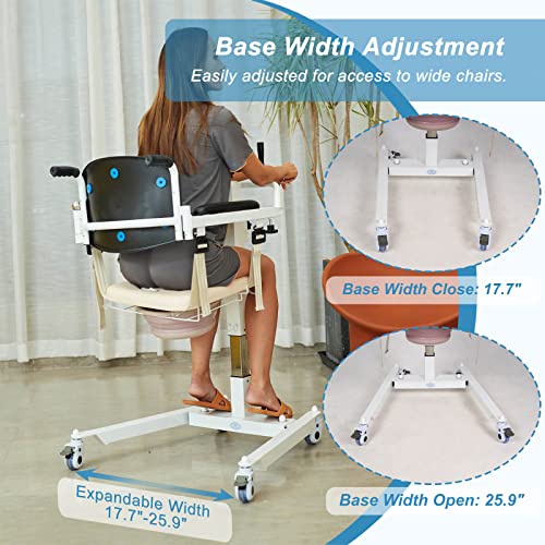 Healhome Patient Lift for Home, Wheelchair to Car Transfer Lift, Portable Transfer Chair for Caregivers, Elderly, or Senior Living, Bed to Toilet Transfer Wheelchair with 2 Cushion by Healhome