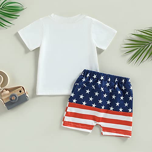 4th of July Baby Boy Outfit Toddler USA Short Sleeve T-Shirt Top Shorts Independence Day Summer Clothes by Shvaility