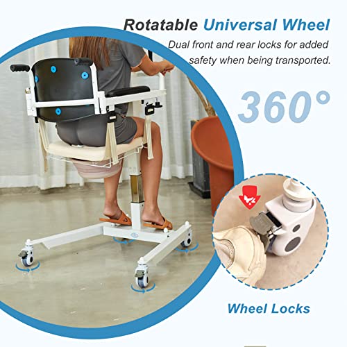 Healhome Patient Lift for Home, Wheelchair to Car Transfer Lift, Portable Transfer Chair for Caregivers, Elderly, or Senior Living, Bed to Toilet Transfer Wheelchair with 2 Cushion by Healhome