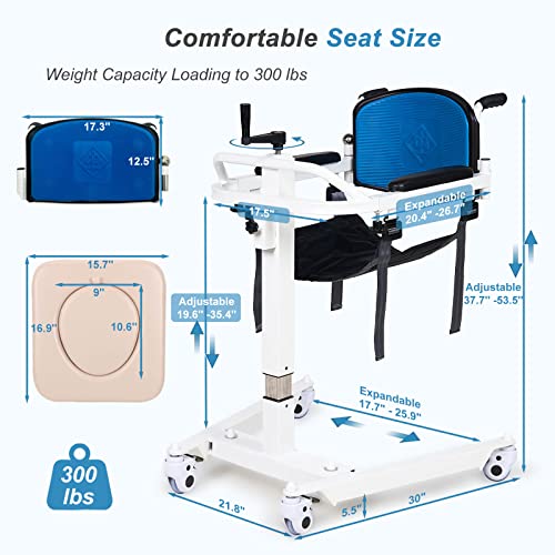 Healhome Patient Lift for Home, Wheelchair to Car Transfer Lift, Portable Transfer Chair for Caregivers, Elderly, or Senior Living, Bed to Toilet Transfer Wheelchair with 2 Cushion by Healhome