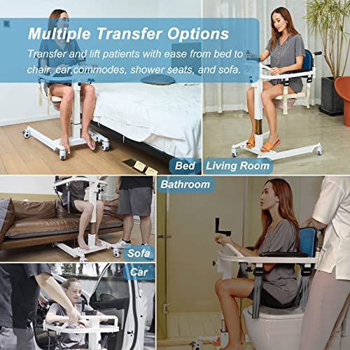 Healhome Patient Lift for Home, Wheelchair to Car Transfer Lift, Portable Transfer Chair for Caregivers, Elderly, or Senior Living, Bed to Toilet Transfer Wheelchair with 2 Cushion by Healhome