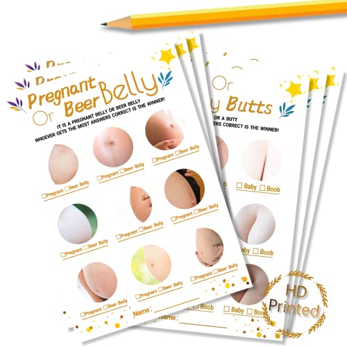 50 Baby Shower Game Cards - 2 in 1 Baby Shower Games Gender Neutral for Girls, Boy, Men, Women, Gender Reveal Party, Baby Shower Games Funny Party from Rosmavi