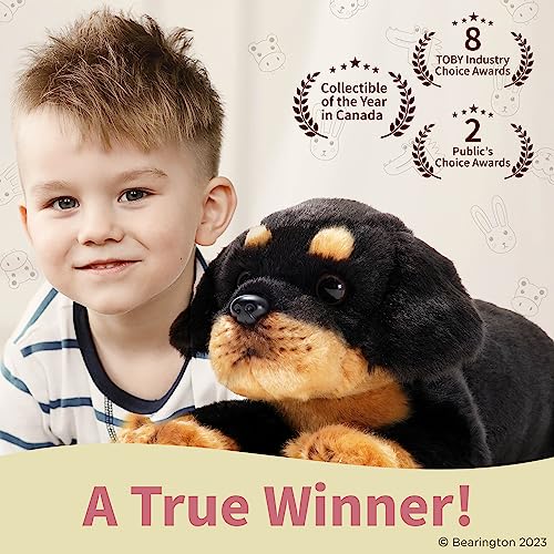 Bearington Gunner Rottweiler Plush Stuffed Animal Puppy Dog, 15 inch from Bearington Collection