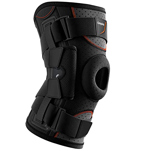 Omples Hinged Knee Brace for Knee Pain Knee Braces for Meniscus Tear Knee Support with Side Stabilizers for Men and Women Patella Knee Brace for Arthritis Pain Running Working Out Black (Large) from San Jue Dai Ye