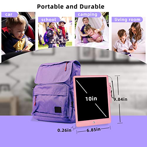 LCD Writing Tablet,10 Inch Drawing Tablet Kids Tablets Doodle Board Electronic Digital Drawing Board for Adults and Kids Ages 3+ (Pink) by mloong