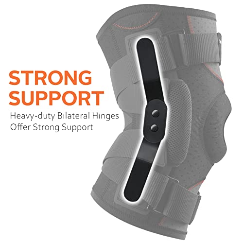 Omples Hinged Knee Brace for Knee Pain Knee Braces for Meniscus Tear Knee Support with Side Stabilizers for Men and Women Patella Knee Brace for Arthritis Pain Running Working Out Black (Large) from San Jue Dai Ye