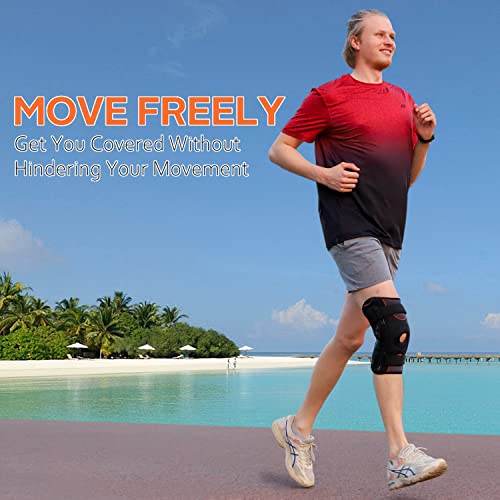 Omples Hinged Knee Brace for Knee Pain Knee Braces for Meniscus Tear Knee Support with Side Stabilizers for Men and Women Patella Knee Brace for Arthritis Pain Running Working Out Black (Large) from San Jue Dai Ye
