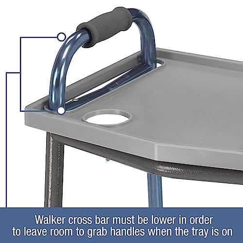 DMI Walker Tray With Cup Holders, Walker Tray For Folding Walkers, Gray by DMI