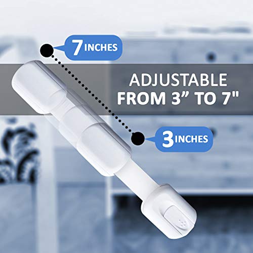 Child Safety Strap Locks (4 Pack) for Fridge, Cabinets, Drawers, Dishwasher, Toilet, 3M Adhesive No Drilling - Jool Baby by Jool Baby Products