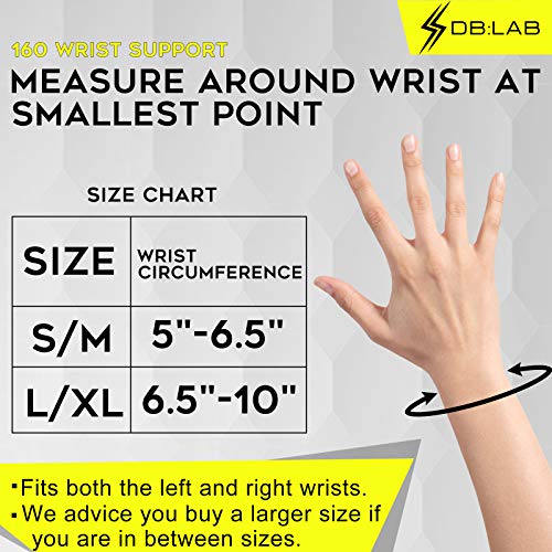 DB:LAB Wrist Support for Carpal Tunnel, Sprains, Arthritis, Tendonitis Support- Adjustable for Women and Men- Fit for Both Left and Right Hand- L/XL, Single by DB:LAB