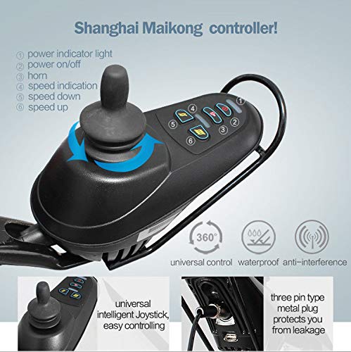Culver All Terrain Heavy Duty Powerful Dual Motor Foldable Electric Wheelchair Motorized Power Wheelchairs Silla de Ruedas Electrica para Adultos. Supports up to 300 lbs - Weight 99 lbs (Blue) by SHENZHEN CHITADO TECHNOLOGY CO LTD