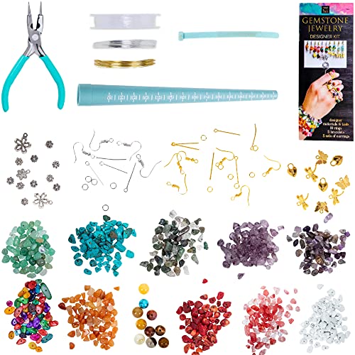 Hapinest Gemstone Jewelry Designer Kit | Make Your Own Bracelets, Earrings, and Rings Crafts for Girls Ages 12 Years and Up Teens and Women by IG Trading LLC