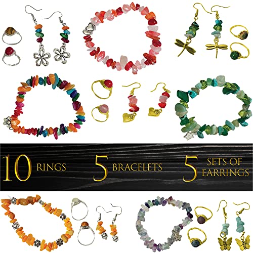 Hapinest Gemstone Jewelry Designer Kit | Make Your Own Bracelets, Earrings, and Rings Crafts for Girls Ages 12 Years and Up Teens and Women by IG Trading LLC