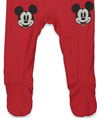 Disney Mickey Mouse Baby Boys Zip-Up Sleep N' Play Coverall Red & Gray 18 Months by Bentex Group, Inc.