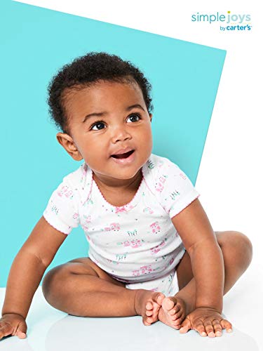 Simple Joys by Carter's Baby Girls 6-Pack Short-Sleeve Bodysuit, Pink/Mint, 3-6 Months by Simple Joys by Carter's