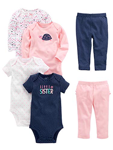 Simple Joys by Carter's Baby Girls' 6-Piece Little Character Set, Pink/Navy Ruffle, 0-3 Months from Simple Joys by Carter's