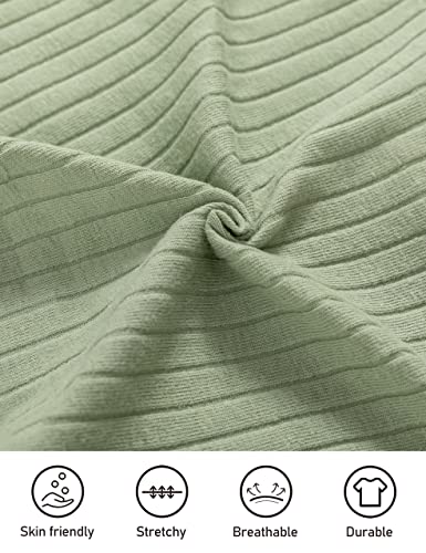Melaogoy Toddler Girl Clothes Ribbed Sleeveless Tank Top Shorts Tracksuit 2Pcs Summer Baby Outfits Set (Green, 3-4T) from 