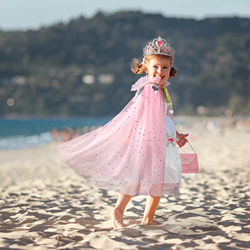 Meland Princess Dress up Clothes for Little Girls - 11Pcs Princess Cape with Crown, Princess Dresses for Girls 3-8 Birthday Gifts by 