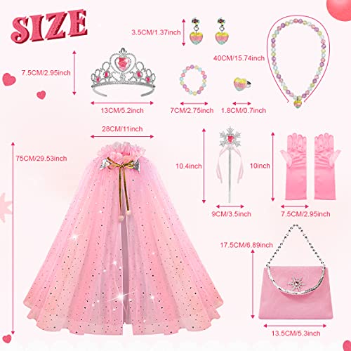 Meland Princess Dress up Clothes for Little Girls - 11Pcs Princess Cape with Crown, Princess Dresses for Girls 3-8 Birthday Gifts by 