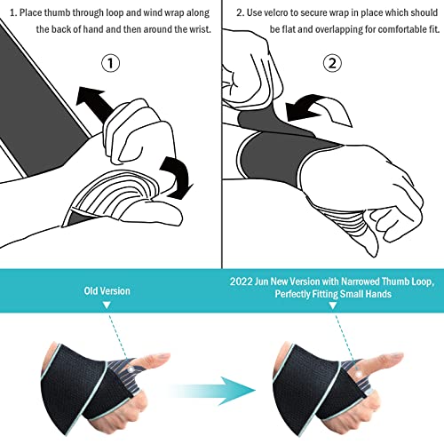 AIRPOP Wrist Wraps (2 Pack), FLEX Wrist Brace with Thumb Support (2022 Jun Upgraded), Wrist Compression Straps for Workouts, Gymnastics, Weightlifting, Men, Women, Fit Left and Right Hands from AIRPOP
