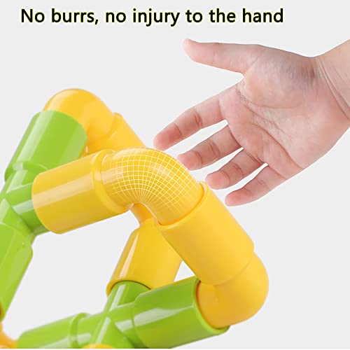Pualsol 72PCS STEM Building Toys for Kids Ages 4.Connecting Building Toys Toddlers 3-5.Educational Toddler Toy Kit.Sensory Toys Creative Tube Locks Construction Set for Boy&Girls by Pualsol