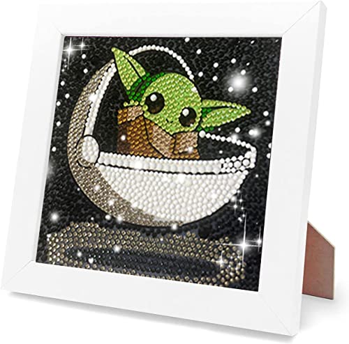 Diamond Painting Kits for Kids, 5D Full Drill Cartoon Diamond Art with Wooden Frame Diamond Dotz for Kids Ages 6-8-10-12 7X7 inch by Eiazuiks