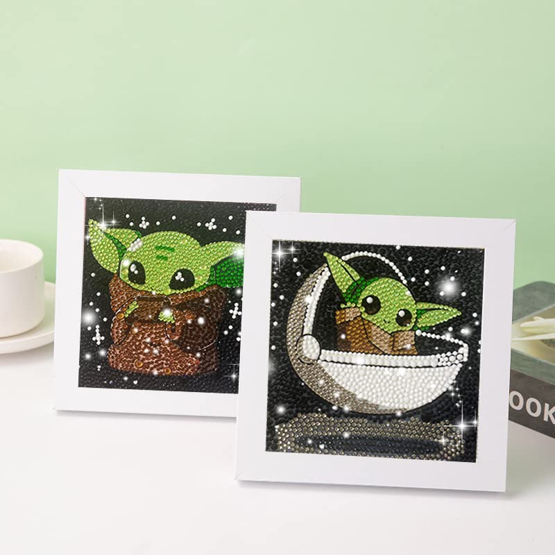 Diamond Painting Kits for Kids, 5D Full Drill Cartoon Diamond Art with Wooden Frame Diamond Dotz for Kids Ages 6-8-10-12 7X7 inch by Eiazuiks