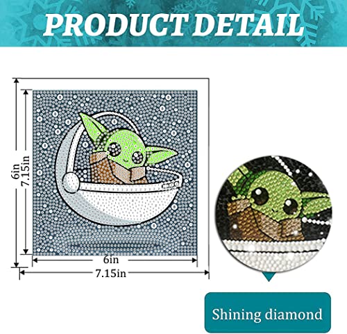 Diamond Painting Kits for Kids, 5D Full Drill Cartoon Diamond Art with Wooden Frame Diamond Dotz for Kids Ages 6-8-10-12 7X7 inch by Eiazuiks