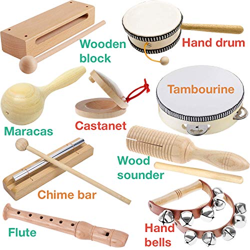 Stoieâs International Wooden Music Set, Percussion Kids Musical Instruments, Montessori Unique Play Toddler Musical Instruments for Kids Ages 3, 5, 9, 12- Baby Musical Toys, Baby Musical Instruments by Nanchang Wanhua Industry Co.,Ltd